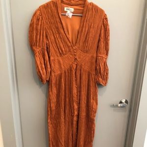 Floor length orange boho dress